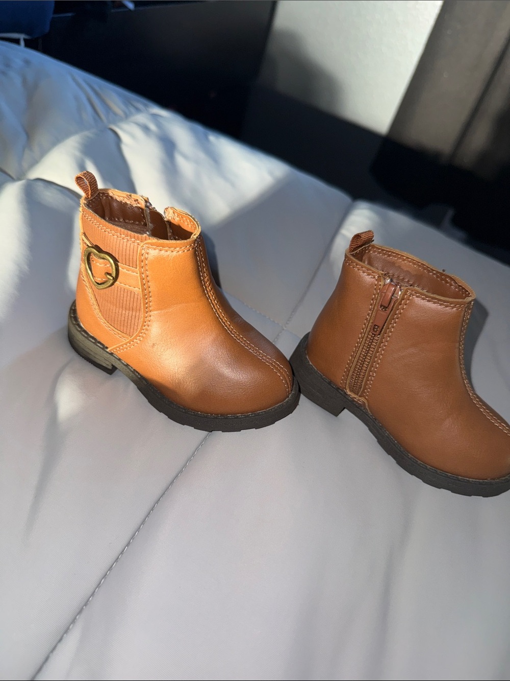Carter's Tan Kids Ankle Boots with Side Zipper